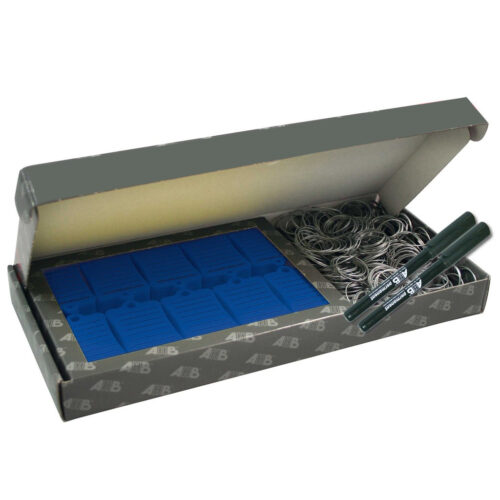 Sleutellabels met ring – model Box300 – Blauw
