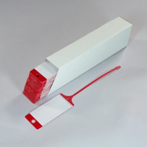 Sleutellabel PP met trekstrip Rood