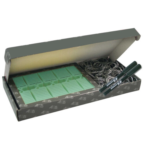 Sleutellabels met ring – model Box300 – Groen