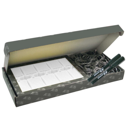Sleutellabels met ring – model Box300 – Wit