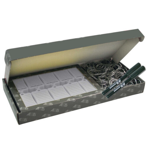 Sleutellabels met ring – model Box300 – Grijs